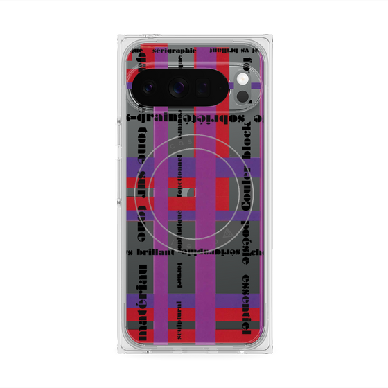 プレミアムスクエアケース with Pixelsnap［ LANVIN en Bleu - Plaid ］