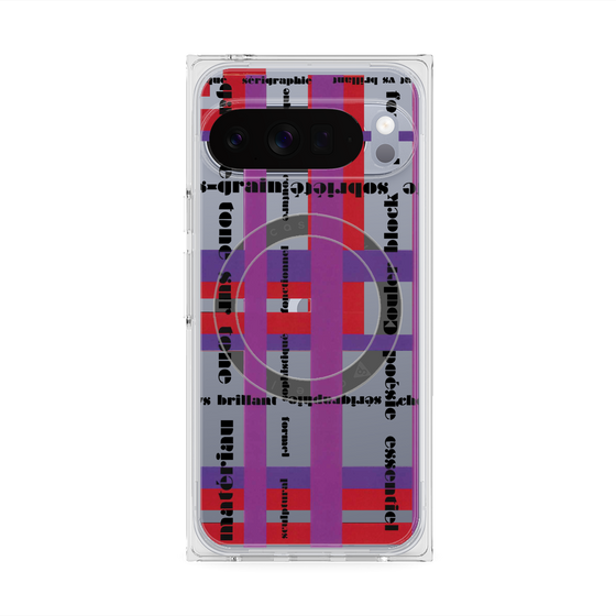 プレミアムスクエアケース with Pixelsnap［ LANVIN en Bleu - Plaid ］