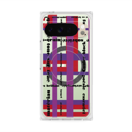 プレミアムスクエアケース with Pixelsnap［ LANVIN en Bleu - Plaid ］