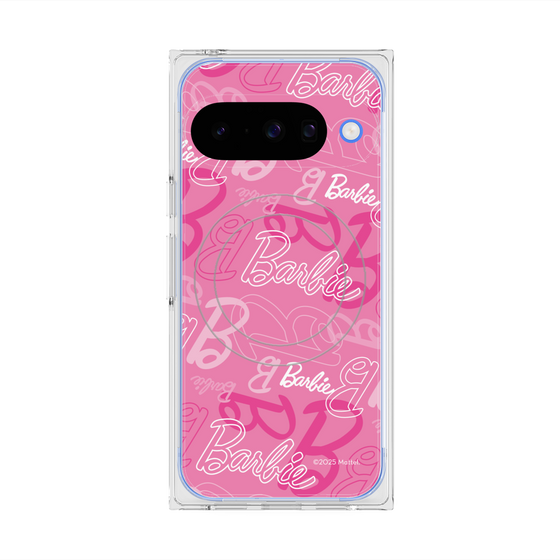 プレミアムスクエアケース with Pixelsnap［ Barbie - ロゴパターン1 ］