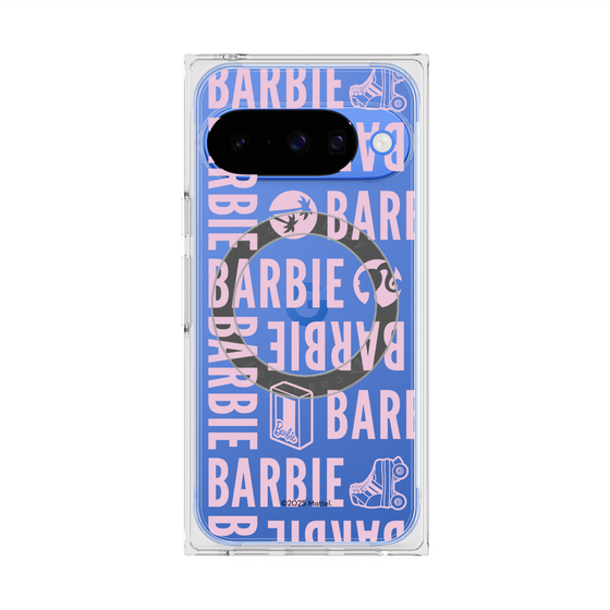 プレミアムスクエアケース with Pixelsnap［ Barbie - ロゴパターン3 - クリア ］