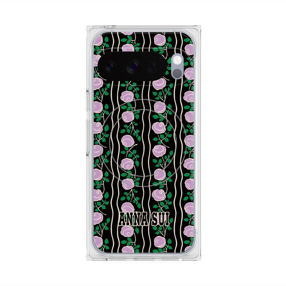 プレミアムスクエアケース with Pixelsnap［ ANNA SUI - ROSE STRIPE ］