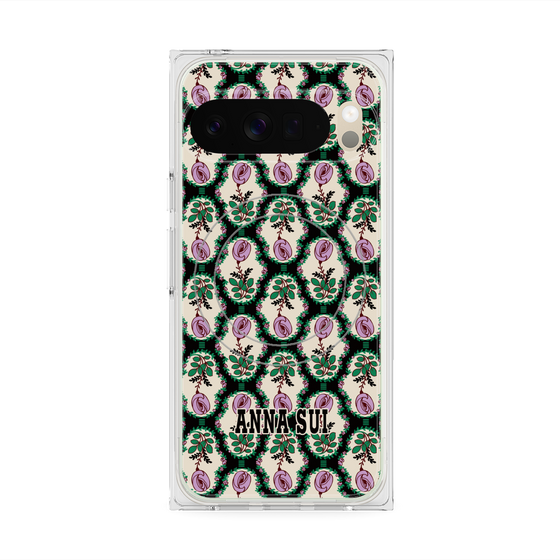 プレミアムスクエアケース with Pixelsnap［ ANNA SUI - ROSE CAMEO ］
