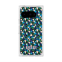 プレミアムスクエアケース with Pixelsnap［ ANNA SUI - HEARTS VINE - BLUE ］