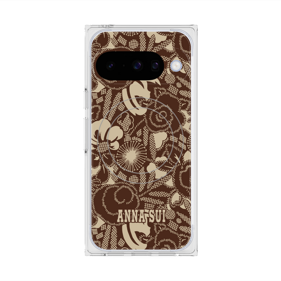 プレミアムスクエアケース with Pixelsnap［ ANNA SUI - STITCHED FLORAL ］