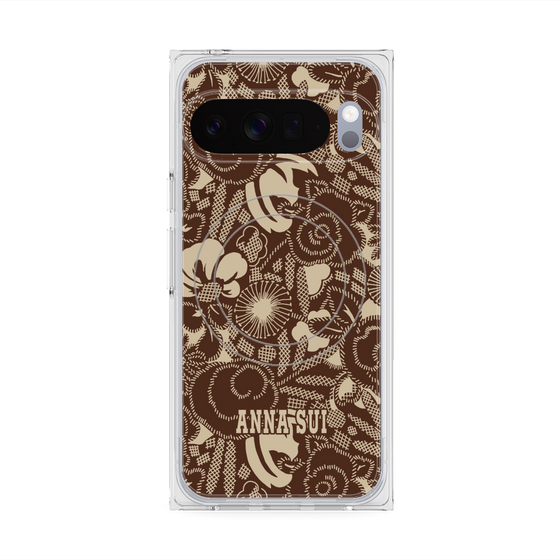 プレミアムスクエアケース with Pixelsnap［ ANNA SUI - STITCHED FLORAL ］