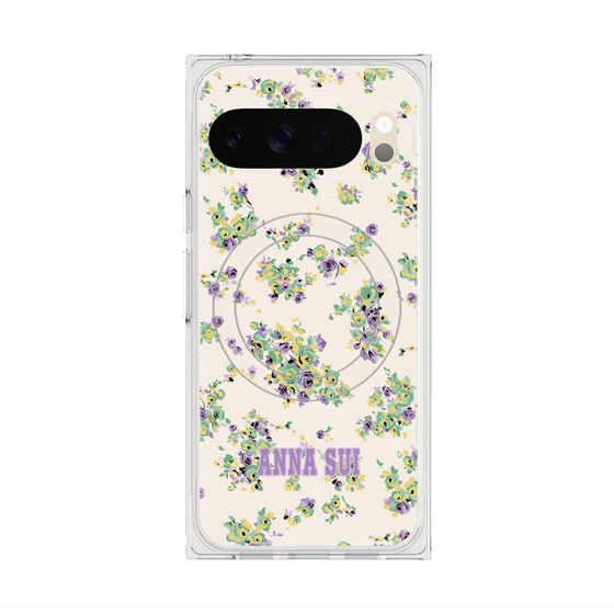 プレミアムスクエアケース with Pixelsnap［ ANNA SUI - ROSEBUDS ］
