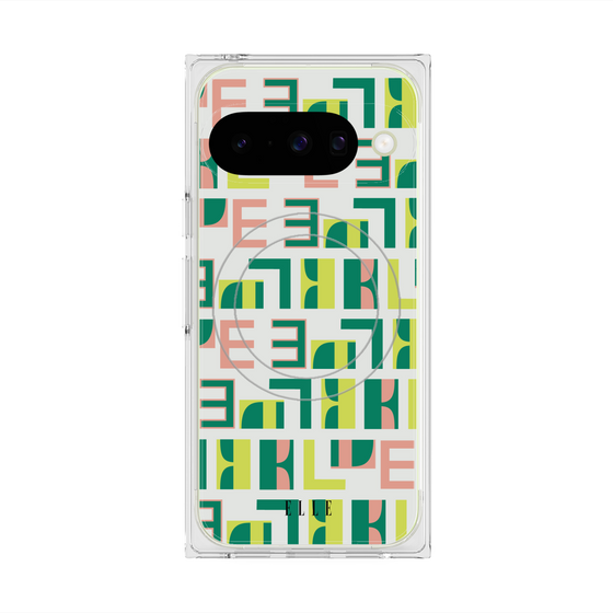 プレミアムスクエアケース with Pixelsnap［ ELLE - Iconics Prints2 ］