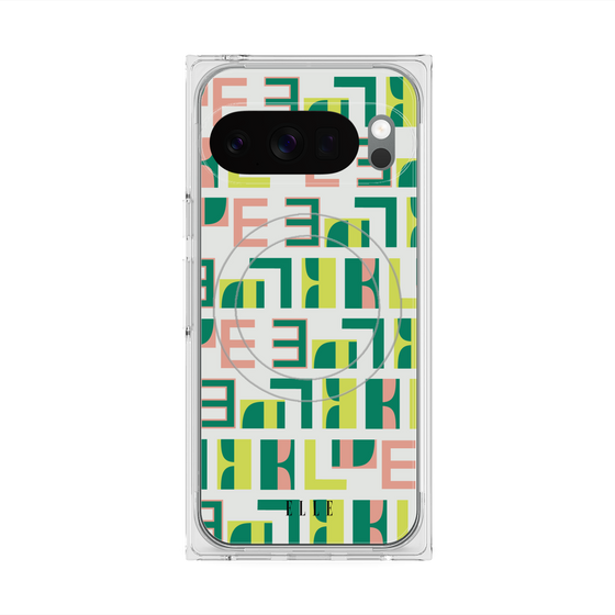 プレミアムスクエアケース with Pixelsnap［ ELLE - Iconics Prints2 ］