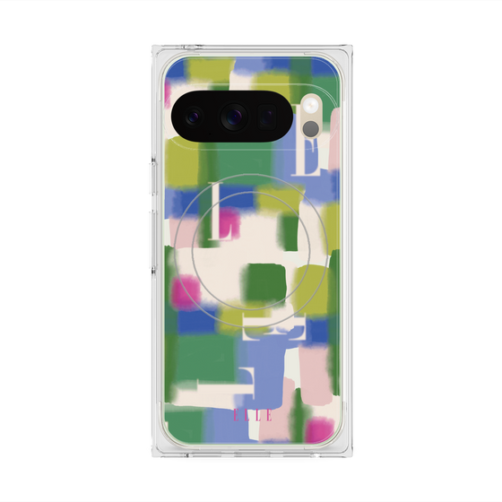プレミアムスクエアケース with Pixelsnap［ ELLE - Iconics Prints3 ］