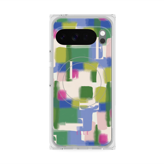 プレミアムスクエアケース with Pixelsnap［ ELLE - Iconics Prints3 ］