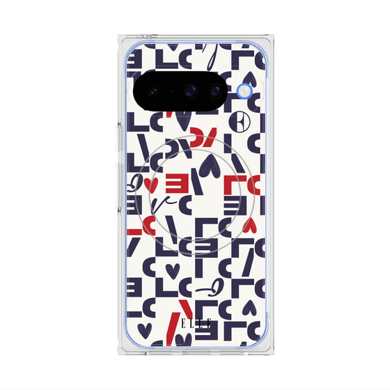 プレミアムスクエアケース with Pixelsnap［ ELLE - Simply Graphical ］