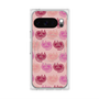 プレミアムスクエアケース with Pixelsnap［ ELLE - Cat Pattern - ピンク ］