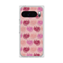 プレミアムスクエアケース with Pixelsnap［ ELLE - Cat Pattern - ピンク ］