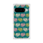 プレミアムスクエアケース with Pixelsnap［ ELLE - Cat Pattern - グリーン ］