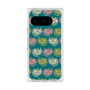 プレミアムスクエアケース with Pixelsnap［ ELLE - Cat Pattern - グリーン ］
