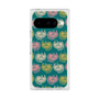 プレミアムスクエアケース with Pixelsnap［ ELLE - Cat Pattern - グリーン ］