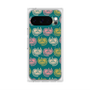 プレミアムスクエアケース with Pixelsnap［ ELLE - Cat Pattern - グリーン ］