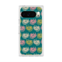 プレミアムスクエアケース with Pixelsnap［ ELLE - Cat Pattern - グリーン ］