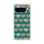 プレミアムスクエアケース with Pixelsnap［ ELLE - Cat Pattern - グリーン ］