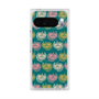 プレミアムスクエアケース with Pixelsnap［ ELLE - Cat Pattern - グリーン ］