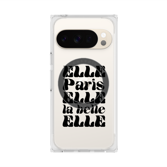 プレミアムスクエアケース with Pixelsnap［ ELLE - ELLE Paris ］