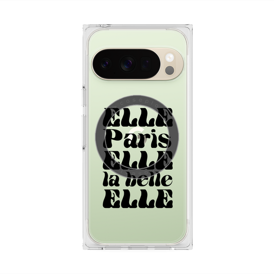プレミアムスクエアケース with Pixelsnap［ ELLE - ELLE Paris ］
