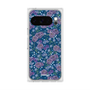 プレミアムスクエアケース with Pixelsnap［ 日比谷花壇 - FloralSymphony - ネイビー ］