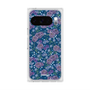 プレミアムスクエアケース with Pixelsnap［ 日比谷花壇 - FloralSymphony - ネイビー ］