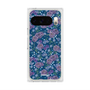 プレミアムスクエアケース with Pixelsnap［ 日比谷花壇 - FloralSymphony - ネイビー ］