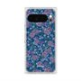 プレミアムスクエアケース with Pixelsnap［ 日比谷花壇 - FloralSymphony - ネイビー ］