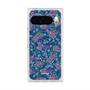 プレミアムスクエアケース with Pixelsnap［ 日比谷花壇 - FloralSymphony - ネイビー ］