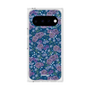 プレミアムスクエアケース with Pixelsnap［ 日比谷花壇 - FloralSymphony - ネイビー ］
