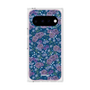 プレミアムスクエアケース with Pixelsnap［ 日比谷花壇 - FloralSymphony - ネイビー ］