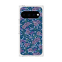 プレミアムスクエアケース with Pixelsnap［ 日比谷花壇 - FloralSymphony - ネイビー ］