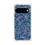プレミアムスクエアケース with Pixelsnap［ 日比谷花壇 - FloralSymphony - ネイビー ］