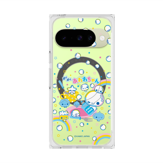 プレミアムスクエアケース with Pixelsnap［ ぷくぷくあわわちゃん - しゃぼんだま ］