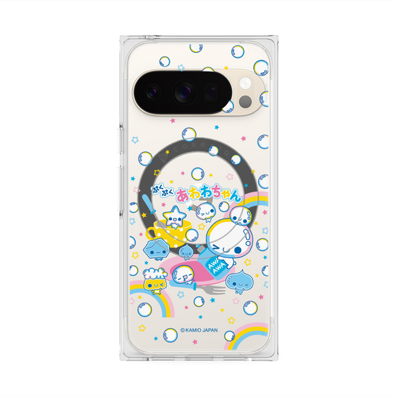 プレミアムスクエアケース with Pixelsnap［ ぷくぷくあわわちゃん - しゃぼんだま ］