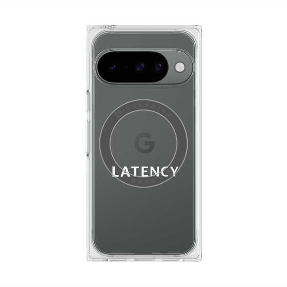 プレミアムスクエアケース with Pixelsnap［ LATENCY - Logotype - Clear ］