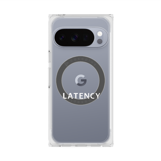 プレミアムスクエアケース with Pixelsnap［ LATENCY - Logotype - Clear ］