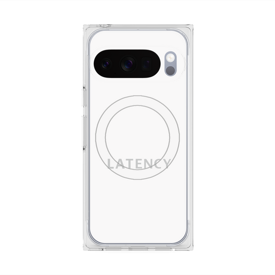 プレミアムスクエアケース with Pixelsnap［ LATENCY - Logotype - White ］