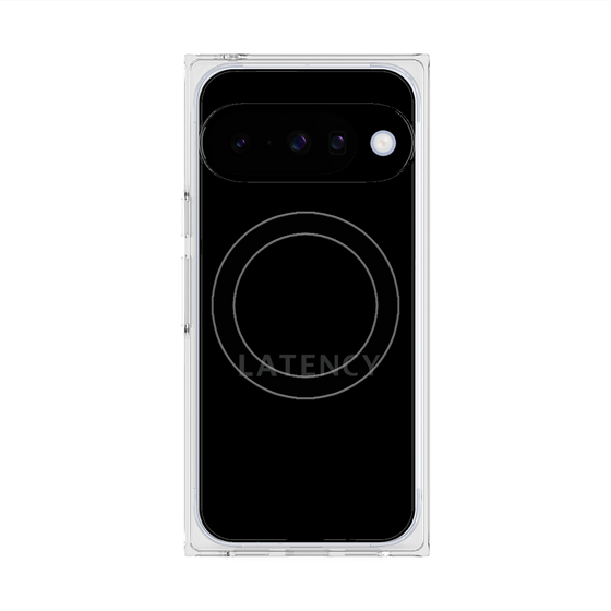 プレミアムスクエアケース with Pixelsnap［ LATENCY - Logotype - Black ］