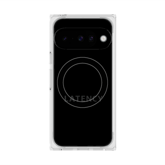 プレミアムスクエアケース with Pixelsnap［ LATENCY - Logotype - Black ］