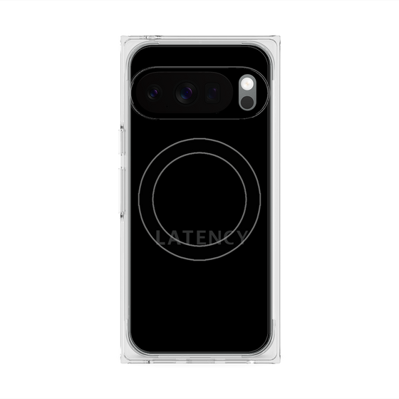 プレミアムスクエアケース with Pixelsnap［ LATENCY - Logotype - Black ］
