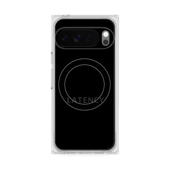 プレミアムスクエアケース with Pixelsnap［ LATENCY - Logotype - Black ］