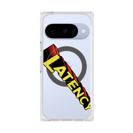 プレミアムスクエアケース with Pixelsnap［ LATENCY - Rock logo - Clear ］