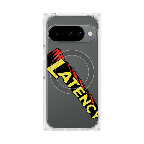 プレミアムスクエアケース with Pixelsnap［ LATENCY - Rock logo - Clear ］