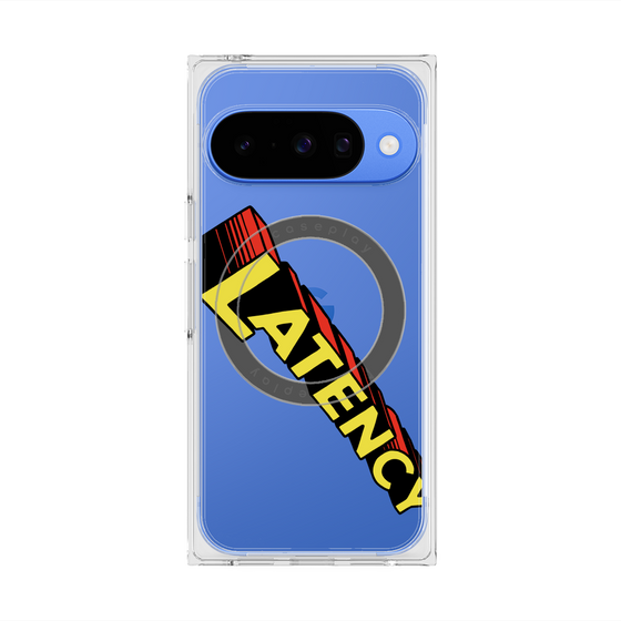 プレミアムスクエアケース with Pixelsnap［ LATENCY - Rock logo - Clear ］