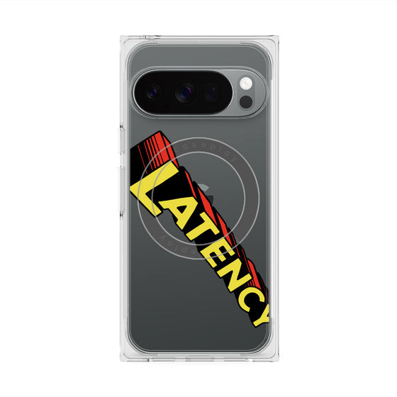 プレミアムスクエアケース with Pixelsnap［ LATENCY - Rock logo - Clear ］