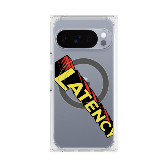 プレミアムスクエアケース with Pixelsnap［ LATENCY - Rock logo - Clear ］